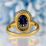 Ellibelle Jewellery Vintage 1967 Sapphire & Diamond 18ct Gold Cluster Ring