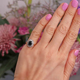 Ellibelle Jewellery Vintage 1967 Sapphire & Diamond 18ct Gold Cluster Ring