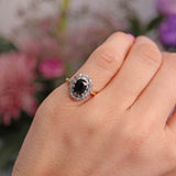 Ellibelle Jewellery Vintage 1967 Sapphire & Diamond 18ct Gold Cluster Ring