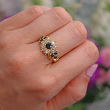 Ellibelle Jewellery Vintage 1968 Sapphire & Diamond 18ct Gold Ring