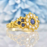 Ellibelle Jewellery Vintage 1968 Sapphire & Diamond 18ct Gold Ring