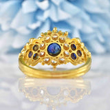 Ellibelle Jewellery Vintage 1968 Sapphire & Diamond 18ct Gold Ring