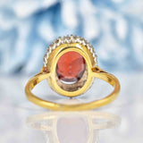 Ellibelle Jewellery Vintage 1970 Garnet & Diamond 18ct Gold Cluster Ring