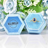 Ellibelle Jewellery Vintage 1970s Natural Sapphire & Diamond 18ct Gold Cluster Ring