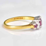 Ellibelle Jewellery Vintage 1970s Ruby & Diamond 18ct Gold Seven-Stone Ring
