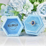 Ellibelle Jewellery Vintage 1970s Sapphire & Diamond 18ct White Gold Cluster Ring