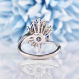 Ellibelle Jewellery Vintage 1970s Sapphire & Diamond White Gold Dress Ring