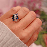 Ellibelle Jewellery Vintage 1970s Sapphire & Diamond White Gold Dress Ring