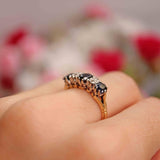 Ellibelle Jewellery Vintage 1971 Sapphire & Diamond 18ct Gold Seven-Stone Ring