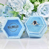 Ellibelle Jewellery Vintage 1973 Dark Sapphire & Diamond 18ct White Gold Cluster Ring