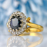 Ellibelle Jewellery Vintage 1973 Sapphire & Diamond 18ct Gold Cluster Ring