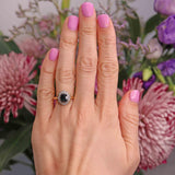 Ellibelle Jewellery Vintage 1973 Sapphire & Diamond 18ct Gold Cluster Ring