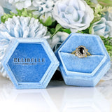 Ellibelle Jewellery Vintage 1973 Sapphire & Diamond 18ct Gold Cluster Ring
