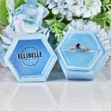 Ellibelle Jewellery Vintage 1973 Sapphire & Diamond 18ct Gold Three-Stone Engagement Ring