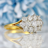 Ellibelle Jewellery Vintage 1974 Diamond 18ct Gold Cluster Ring (1.82cts)