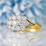 Ellibelle Jewellery Vintage 1974 Diamond 18ct Gold Cluster Ring (1.82cts)