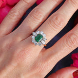 Ellibelle Jewellery Vintage 1974 Emerald & Diamond 18ct Gold Cluster Ring By Cropp & Farr