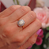 Ellibelle Jewellery Vintage 1974 Opal & Diamond 18ct Gold Cluster Ring
