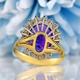 Ellibelle Jewellery Vintage 1975 Amethyst & Diamond 18ct Gold Cluster Ring