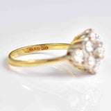Ellibelle Jewellery Vintage 1975 Diamond 18ct Gold Daisy Cluster Ring (1.35cts)