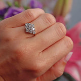 Ellibelle Jewellery Vintage 1975 Diamond 18ct Gold Daisy Cluster Ring (1.35cts)