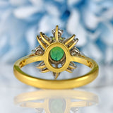 Ellibelle Jewellery Vintage 1975 Green Tourmaline & Diamond 18ct Gold Ring