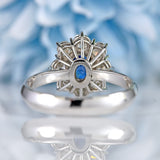 Ellibelle Jewellery Vintage 1975 Sapphire & Diamond 18ct White Gold Cluster Ring (0.80cts)