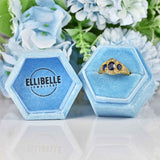 Ellibelle Jewellery Vintage 1975 Victorian Style Sapphire & Diamond 18ct Gold Ring