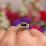 Ellibelle Jewellery Vintage 1976 Blue Tourmaline & Diamond White Gold Cluster Ring (7.40ct)