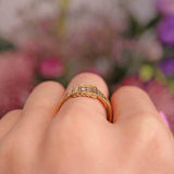 Ellibelle Jewellery Vintage 1976 Diamond 18ct Gold Engraved Signet Ring