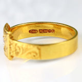 Ellibelle Jewellery Vintage 1976 Diamond 18ct Gold Engraved Signet Ring