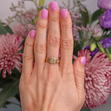 Ellibelle Jewellery Vintage 1976 Diamond 18ct Gold Engraved Signet Ring