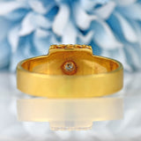 Ellibelle Jewellery Vintage 1976 Diamond 18ct Gold Engraved Signet Ring
