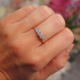 Ellibelle Jewellery Vintage 1976 Diamond 18ct Gold & Platinum Three-Stone Engagement Ring (0.85ct)
