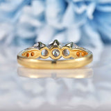 Ellibelle Jewellery Vintage 1976 Diamond 18ct Gold & Platinum Three-Stone Engagement Ring (0.85ct)