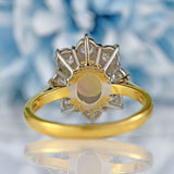 Ellibelle Jewellery Vintage 1976 Opal & Diamond 18ct Gold Cluster Engagement Ring
