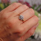 Ellibelle Jewellery Vintage 1977 Diamond 18ct Gold Daisy Cluster Ring (0.70ct)