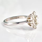 Ellibelle Jewellery Vintage 1977 Diamond 18ct White Gold Daisy Cluster Ring (1.30cts)