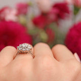 Ellibelle Jewellery Vintage 1977 Diamond 18ct White Gold Daisy Cluster Ring (1.30cts)