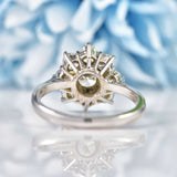 Ellibelle Jewellery Vintage 1977 Diamond 18ct White Gold Daisy Cluster Ring (1.30cts)