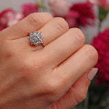 Ellibelle Jewellery Vintage 1977 Diamond 18ct White Gold Daisy Cluster Ring (1.30cts)