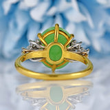 Ellibelle Jewellery Vintage 1977 Jade & Diamond 18ct Gold Ring