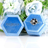 Ellibelle Jewellery Vintage 1977 Sapphire & Diamond 18ct Gold Cluster Dress Ring