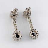 Ellibelle Jewellery Vintage 1977 Sapphire & Diamond 18ct White Gold Pendant Drop Earrings