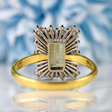 Ellibelle Jewellery Vintage 1977 Yellow Topaz & Diamond 18ct Gold Cluster Ring