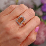Ellibelle Jewellery Vintage 1977 Yellow Topaz & Diamond 18ct Gold Cluster Ring