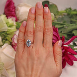 Ellibelle Jewellery Vintage 1978 Aquamarine & Diamond White Gold Marquise Cluster Ring
