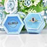 Ellibelle Jewellery Vintage 1978 Blue Sapphire & Diamond 18ct Gold Cluster Ring