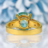 Ellibelle Jewellery Vintage 1978 Blue Zircon & Diamond 18ct Gold Ring