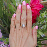 Ellibelle Jewellery Vintage 1978 Opal & Diamond 18ct Gold Halo Cluster Ring